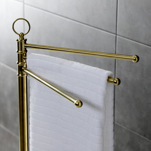 Vintage CC2027 Freestanding Triple Towel Rack, Brushed Brass