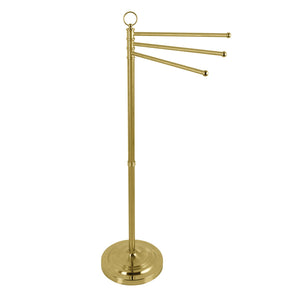 Vintage CC2027 Freestanding Triple Towel Rack, Brushed Brass