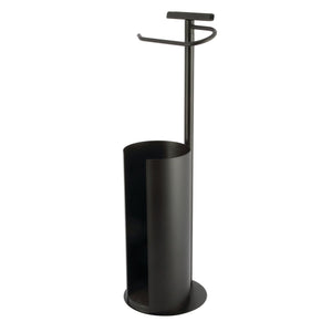 Continental CC2030 Freestanding Toilet Paper Holder with Roll Storage and Phone Stand, Matte Black