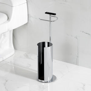 Continental CC2031 Freestanding Toilet Paper Holder with Roll Storage and Phone Stand, Polished Chrome
