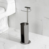 Continental CC2038 Freestanding Toilet Paper Holder with Roll Storage and Phone Stand, Brushed Nickel