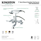 Vintage CC203T5 Three-Handle 2-Hole Deck Mount Clawfoot Tub Faucet with Hand Shower, Oil Rubbed Bronze