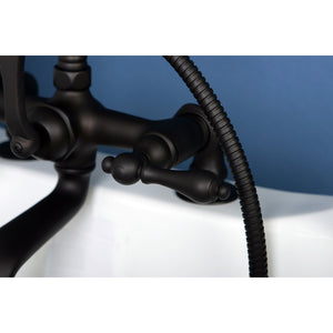 Vintage CC203T5 Three-Handle 2-Hole Deck Mount Clawfoot Tub Faucet with Hand Shower, Oil Rubbed Bronze
