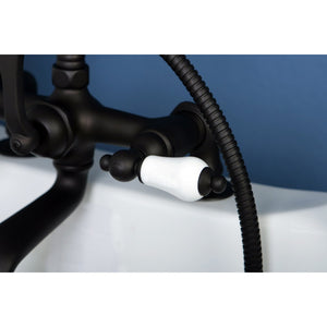 Vintage CC205T5 Three-Handle 2-Hole Deck Mount Clawfoot Tub Faucet with Hand Shower, Oil Rubbed Bronze