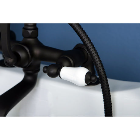 Vintage CC205T5 Three-Handle 2-Hole Deck Mount Clawfoot Tub Faucet with Hand Shower, Oil Rubbed Bronze