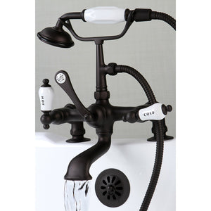 Vintage CC207T5 Three-Handle 2-Hole Deck Mount Clawfoot Tub Faucet with Hand Shower, Oil Rubbed Bronze