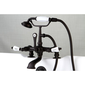 Vintage CC207T5 Three-Handle 2-Hole Deck Mount Clawfoot Tub Faucet with Hand Shower, Oil Rubbed Bronze
