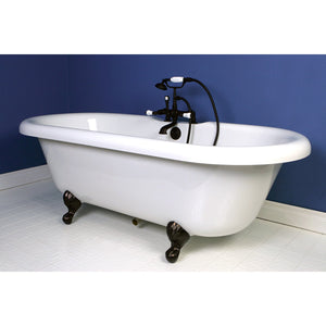 Vintage CC207T5 Three-Handle 2-Hole Deck Mount Clawfoot Tub Faucet with Hand Shower, Oil Rubbed Bronze