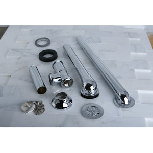 Vintage CC2091 Brass Chain and Stopper Tub Waste and Overflow, Polished Chrome