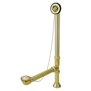 Vintage CC2092 Brass Chain and Stopper Tub Waste and Overflow, Polished Brass