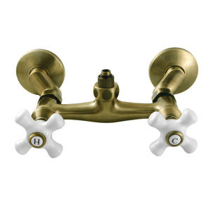 Vintage CC2133PX Wall-Mount Tub Filler Faucet with Riser Adapter, Antique Brass