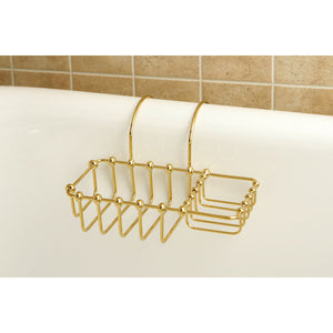 Vintage CC2162 8-3/8 Inch Clawfoot Tub Hanging Soap and Sponge Holder, Polished Brass