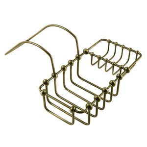 Vintage CC2163 8-3/8 Inch Clawfoot Tub Hanging Soap and Sponge Holder, Antique Brass