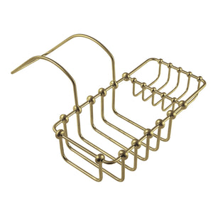 Vintage CC2167 8-3/8 Inch Clawfoot Tub Hanging Soap and Sponge Holder, Brushed Brass