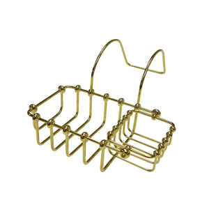 Vintage CC2172 7-Inch Clawfoot Tub Hanging Soap and Sponge Holder, Polished Brass