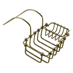 Vintage CC2173 7-Inch Clawfoot Tub Hanging Soap and Sponge Holder, Antique Brass