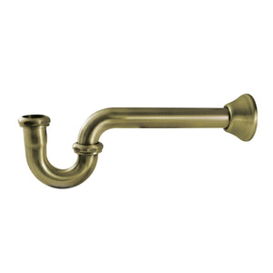 Vintage CC2183 1-1/4 Inch Decor P-Trap, 18 Gauge, Antique Brass