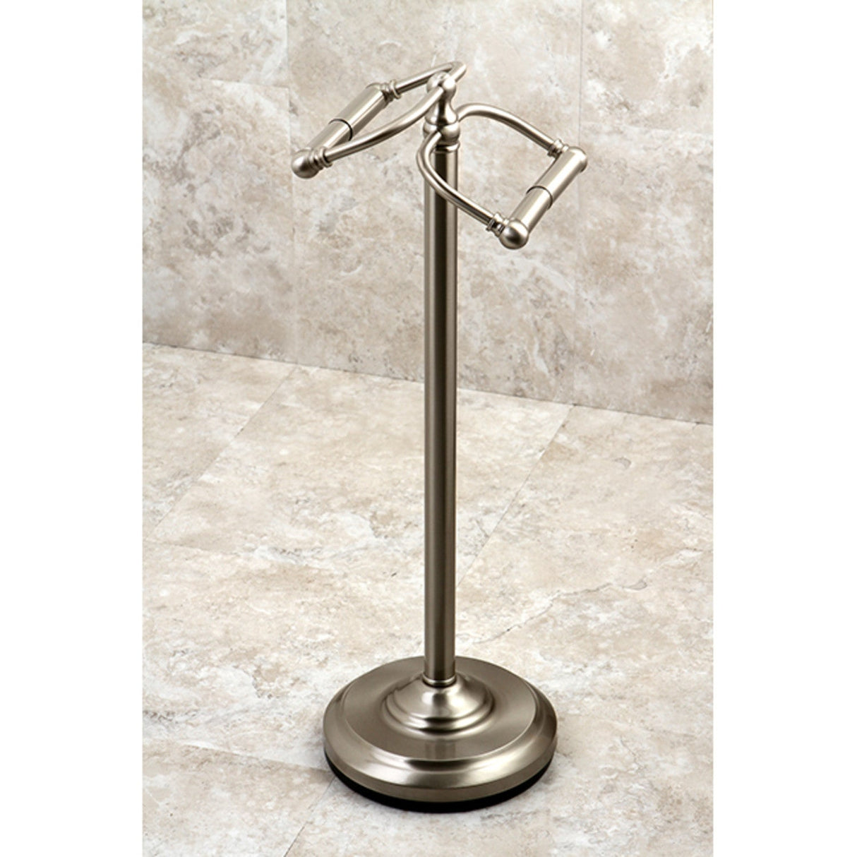 Vintage CC2208 Freestanding Double Roll Toilet Paper Holder, Brushed Nickel