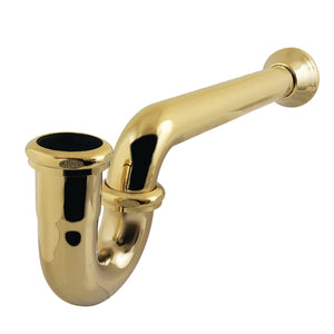 Vintage CC2242 1-1/4 (or 1-1/2) x 1-1/2 Inch Decor P-Trap with Bell Flange, 13-1/16 Inch Length, 18 Gauge, Polished Brass