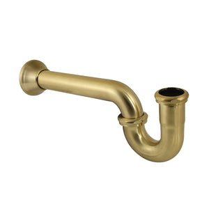 Vintage CC2247 1-1/4 (or 1-1/2) x 1-1/2 Inch Decor P-Trap with Bell Flange, 13-1/16 Inch Length, 18 Gauge, Brushed Brass