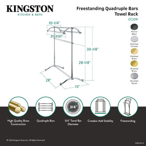 Vintage CC2290 Freestanding Towel Rack, Matte Black