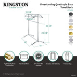 Vintage CC2292 Freestanding Towel Rack, Polished Brass