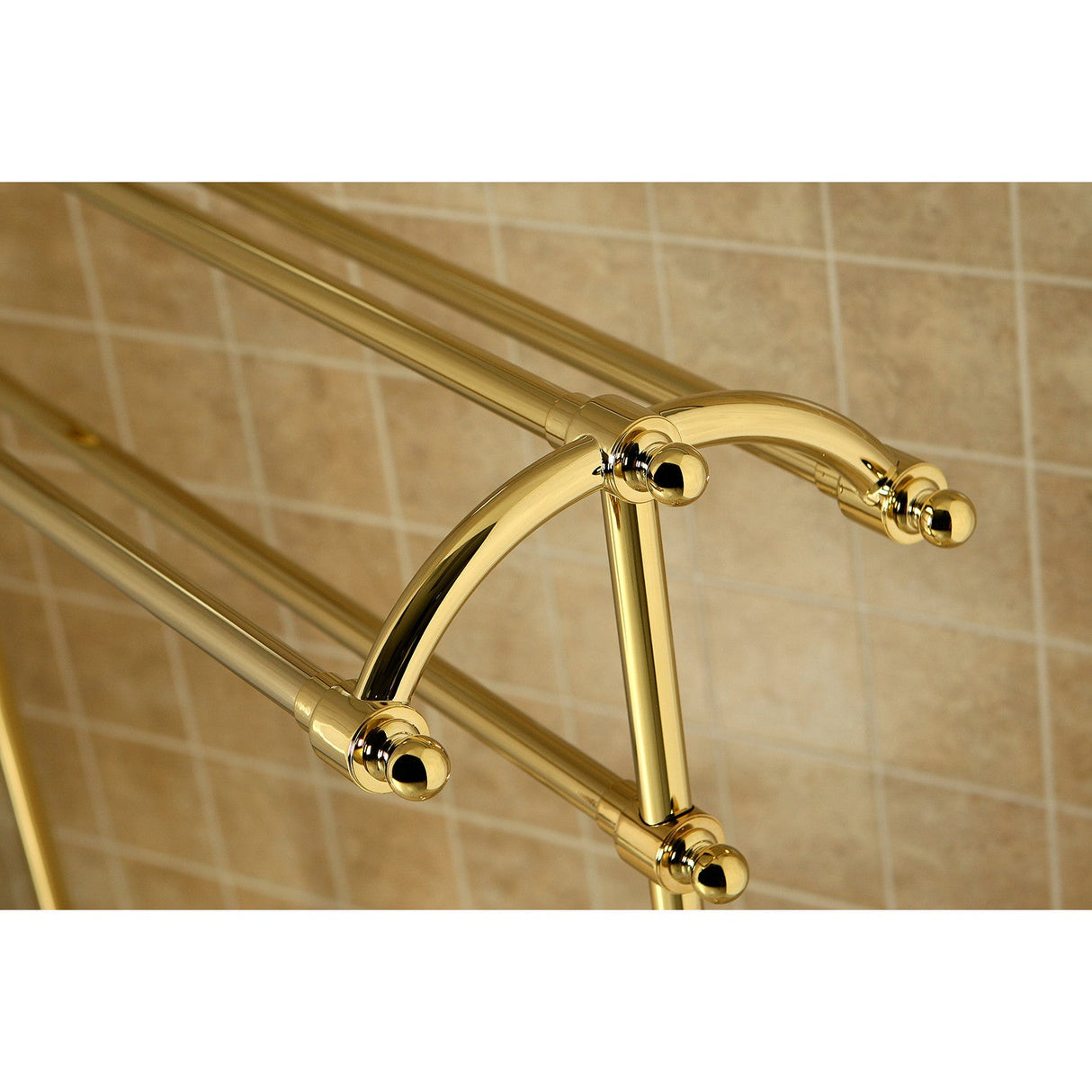 Vintage CC2292 Freestanding Towel Rack, Polished Brass