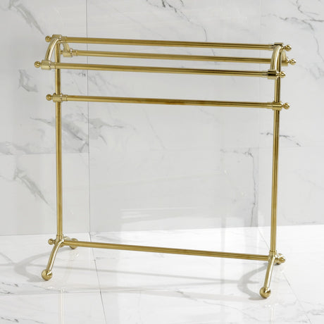 Vintage CC2297 Freestanding Towel Rack, Brushed Brass