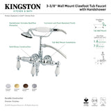Vintage CC23T8 Three-Handle 2-Hole Tub Wall Mount Clawfoot Tub Faucet with Hand Shower, Brushed Nickel