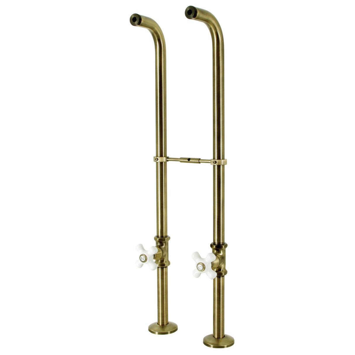Kingston CC266S3PX Freestanding Supply Line with Stop Valve, Antique Brass