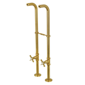 Kingston CC266S7BEX Freestanding Supply Line with Stop Valve and Handle, Brushed Brass