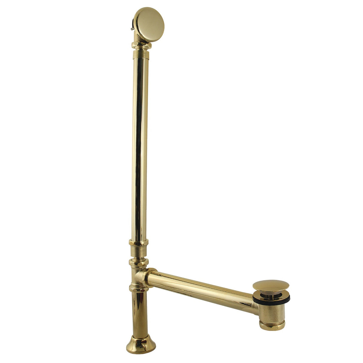 Vintage CC2712 Swivel Ball Toe Touch Tub Waste and Overflow, Polished Brass
