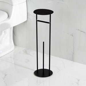 Dessau CC3000 Freestanding Toilet Paper Holder with Reserve Storage and Top Shelf, Matte Black