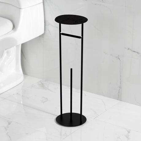 Dessau CC3000 Freestanding Toilet Paper Holder with Reserve Storage and Top Shelf, Matte Black