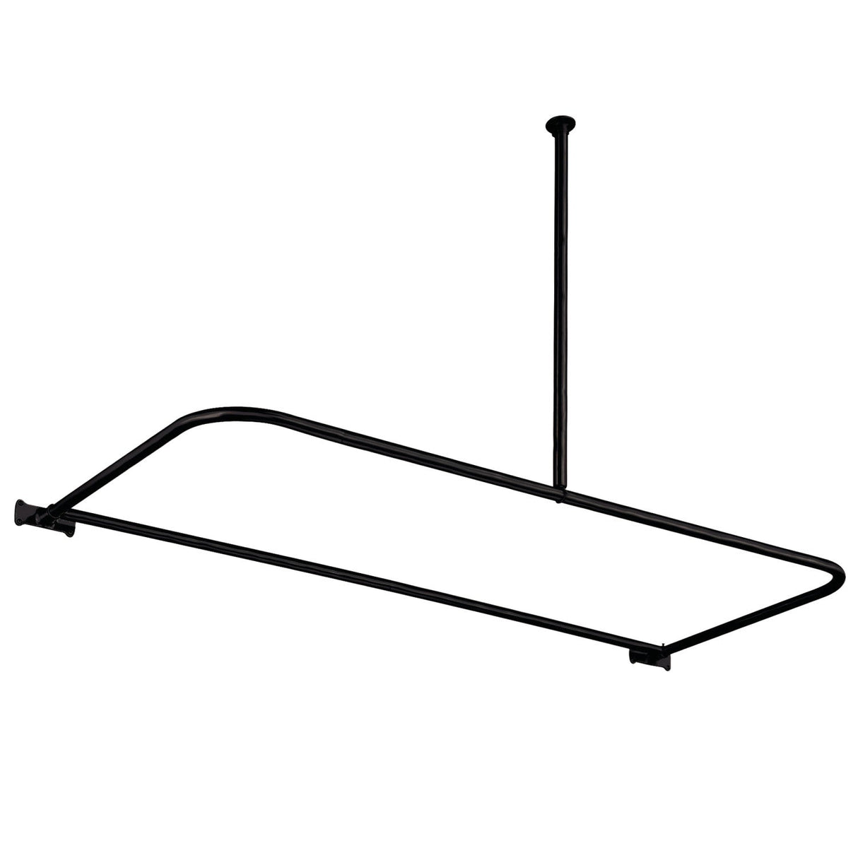 Vintage CC3130 61-Inch D-Shaped Shower Curtain Rod, Matte Black