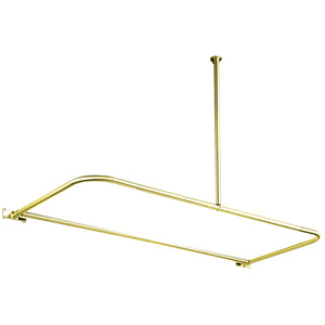 Vintage CC3132 61-Inch D-Shaped Shower Curtain Rod, Polished Brass