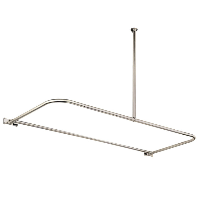 Vintage CC3136 61-Inch D-Shaped Shower Curtain Rod, Polished Nickel