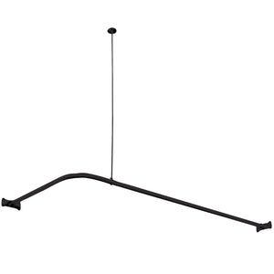Vintage CC3140 63-Inch L-Shaped Shower Curtain Rod, Matte Black
