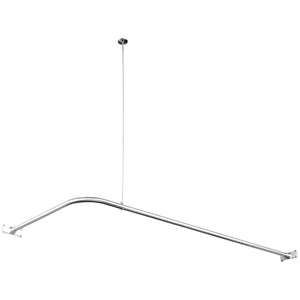 Vintage CC3141 63-Inch L-Shaped Shower Curtain Rod, Polished Chrome