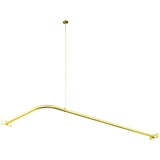 Vintage CC3142 63-Inch L-Shaped Shower Curtain Rod, Polished Brass