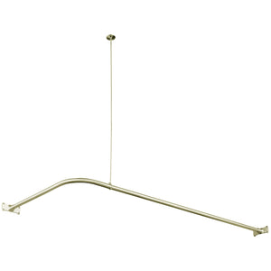 Vintage CC3148 63-Inch L-Shaped Shower Curtain Rod, Brushed Nickel