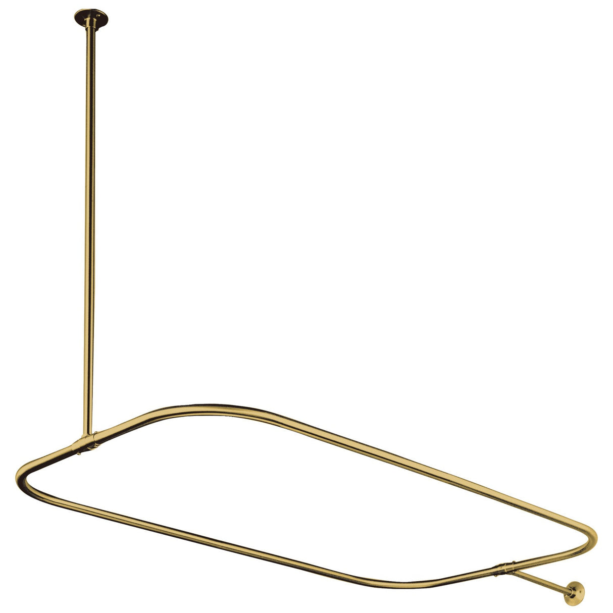 Vintage CC3152 44.5-Inch Rectangular Shower Curtain Rod, 18 Gauge, Polished Brass