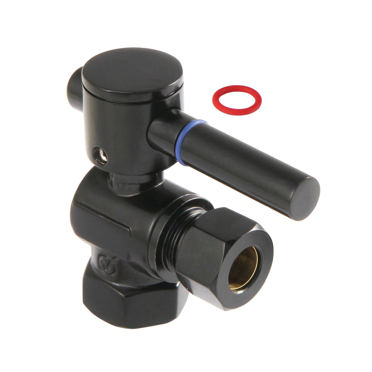 Concord CC33100DL 3/8-Inch FIP x 3/8-Inch OD Comp Quarter-Turn Angle Stop Valve, Matte Black