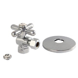 Vintage CC33101XK 3/8-Inch FIP x 3/8-Inch OD Comp Quarter-Turn Angle Stop Valve with Flange, Polished Chrome