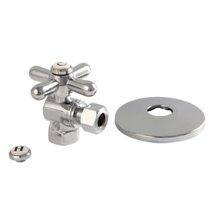 Vintage CC33101XK 3/8-Inch FIP x 3/8-Inch OD Comp Quarter-Turn Angle Stop Valve with Flange, Polished Chrome