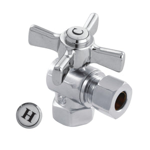 Millennium CC33101ZX 3/8-Inch FIP x 3/8-Inch OD Comp Quarter-Turn Angle Stop Valve, Polished Chrome