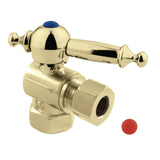Vintage CC33102TL 3/8-Inch FIP x 3/8-Inch OD Comp Quarter-Turn Angle Stop Valve, Polished Brass