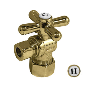 Vintage CC33102X 3/8-Inch FIP x 3/8-Inch OD Comp Quarter-Turn Angle Stop Valve, Polished Brass