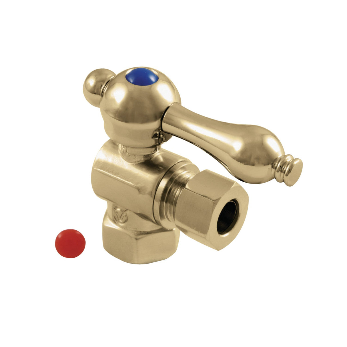 Vintage CC33102 3/8-Inch FIP x 3/8-Inch OD Comp Quarter-Turn Angle Stop Valve, Polished Brass