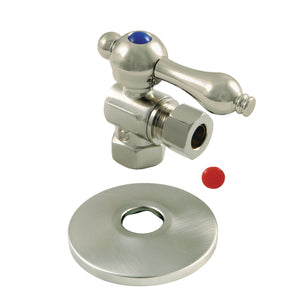 CC33108K 3/8-Inch FIP x 3/8-Inch OD Comp Quarter-Turn Angle Stop Valve with Flange, Brushed Nickel
